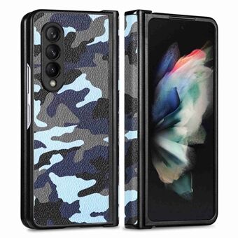 Beskyttende foldetelefoncover til Samsung Galaxy Z Fold3 5G, camouflagemønster Anti-drop PU-læderbelagt pc-cover