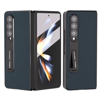 ABEEL til Samsung Galaxy Z Fold3 5G ægte ko-læder+PC Anti-Drop-etui Kickstand Foldetelefoncover med skærmfilm