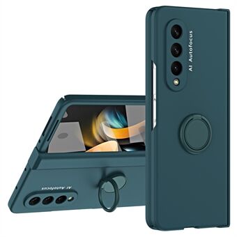 Til Samsung Galaxy Z Fold3 5G Macaron Hard PC-telefoncover med forskærmsfilm Kickstand Case Support Magnetisk bilmontering
