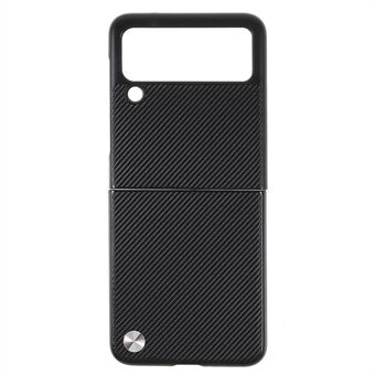 X-LEVEL Perfect Fit Flip Design Carbon Fiber PU læderbelagt pc-cover til Samsung Galaxy Z Flip3 5G