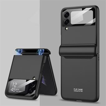 GKK Magnetic Absorption Hinge Hard PC Folde Case til Samsung Galaxy Z Flip3 5G telefoncover med indbygget hærdet glas kamera linsefilm