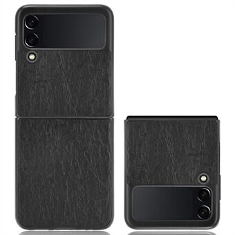 Til Samsung Galaxy Z Flip3 5G tekstureret anti-ridse telefoncover PU læderbelagt pc-cover