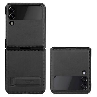 NILLKIN Qin-serien til Samsung Galaxy Z Flip3 5G Kickstand PU-læderbelagt pc-etui Foldetelefonbeskyttelsescover