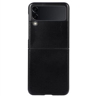 Til Samsung Galaxy Z Flip3 5G Crazy Horse Texture Folding Beskyttelsescover Ægte okselæder lædercoated telefoncover