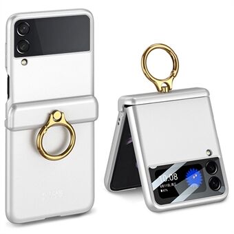 GKK Til Samsung Galaxy Z Flip3 5G Metal Ring Holder Kickstand Telefon Case Magnetisk Absorption Hængsel PC Foldecover med kameralinsefilm
