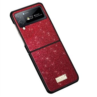 SULADA til Samsung Galaxy Z Flip3 5G Glitter Pailletter Telefoncover PU lædercoated PC + TPU Hybrid Case