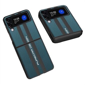 Til Samsung Galaxy Z Flip3 5G Ultratynd stødsikker telefonbeskyttelsescover Anti-slid kulfiber tekstureret PU læderbelagt bagcover