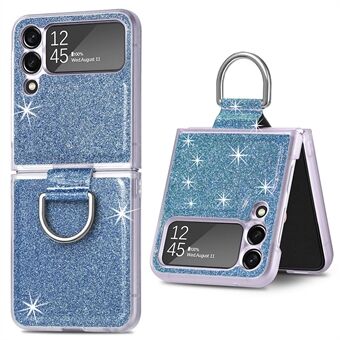 Til Samsung Galaxy Z Flip3 5G Glitter Pailletter Telefon Case PU Læder+PC Stødsikkert cover med Ring