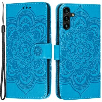 Mandala Flower Imprinted Wallet Case Stand PU Læder Folio Flip Beskyttelsescover med rem til Samsung Galaxy A13 5G / A04s 4G (164,7 x 76,7 x 9,1 mm)
