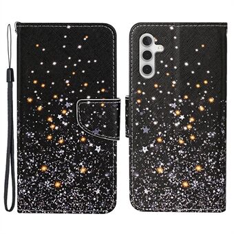 Dråbemodstandsdygtigt mønsterudskrivning Cross Texture Læder Wallet Case Stand Magnetic Flip Cover med rem til Samsung Galaxy A13 5G / A04s 4G (164,7 x 76,7 x 9,1 mm)