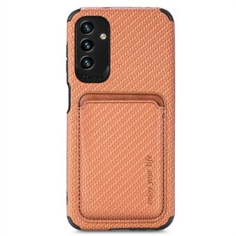 Til Samsung Galaxy A13 5G Carbon Fiber Texture Slidfast Light Slim Cell Phone Case med aftagelig kortholder