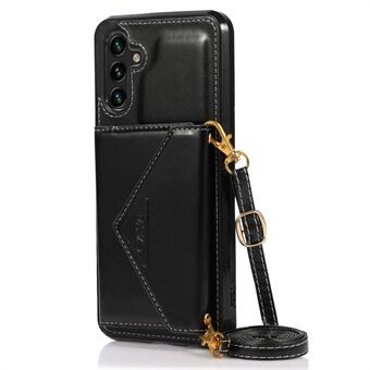 Til Samsung Galaxy A13 5G / A04s 4G (164,7 x 76,7 x 9,1 mm) Anti-drop PU lædercoated TPU telefontaske med kortholder Kickstand og skulderrem
