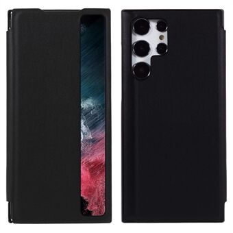 Til Samsung Galaxy S22 Ultra 5G View Window Phone Shell PU Læder Stand Magnetic Absorption Flip Cover