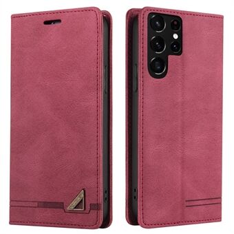 GQ.UTROBE 008-serien RFID-blokerende PU-lædercover Skin Touch Magnetisk Autoabsorberet Anti-fall telefontaske med Stand tegnebog til Samsung Galaxy S22 Ultra 5G