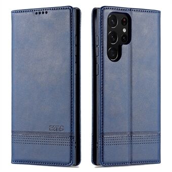 AZNS magnetisk autoabsorberet PU-lædercover Stand Wallet Folio Flip Telefoncover til Samsung Galaxy S22 Ultra 5G
