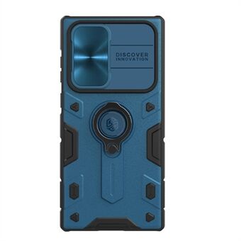 NILLKIN CamShield Armor Case til Samsung Galaxy S22 Ultra 5G, kamerabeskyttelse, hård pc + blød TPU stødsikkert anti-ridsecover med Ring