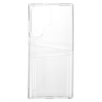 Til Samsung Galaxy S22 Ultra 5G Transparent letvægts blød TPU-cover cover Shell med dobbelt kortpladser
