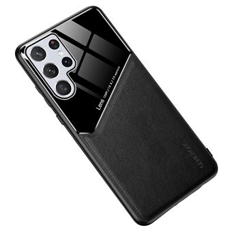 Til Samsung Galaxy S22 Ultra 5G Anti-Fall telefontaske med magnetisk metalplade Stødsikker TPU-ramme telefonbeskytter