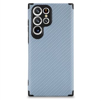 Til Samsung Galaxy S22 Ultra 5G Bagcover Blød TPU + PVC Fiber Texture PU Lædercoated Anti-drop Telefon Beskyttelsesetui