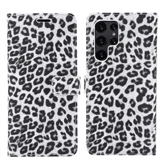 Til Samsung Galaxy S22 Ultra 5G Stand Tegnebog Design Scratch Leopard Texture Læder Taske Telefon Beskyttende Cover