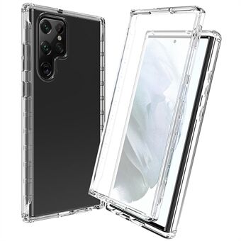 Gradient Phone Case til Samsung Galaxy S22 Ultra 5G Fuld beskyttelse Stødsikkert cover 3-i-1 PC+TPU Hybrid Scratch telefoncase med PET skærmbeskytter