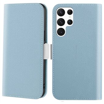 Til Samsung Galaxy S22 Ultra 5G Candy Color Litchi Texture PU-læderetui Stand Beskyttende telefoncover