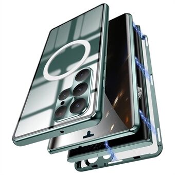 Til Samsung Galaxy S22 Ultra 5G telefoncover Mat PC+Metal+ Magnetisk cover af hærdet glas