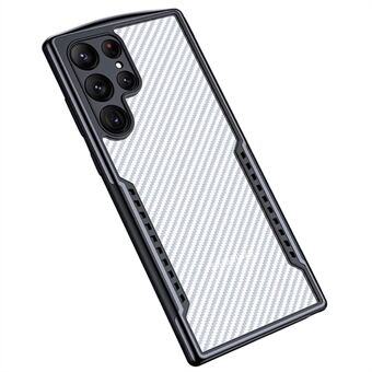 XUNDD til Samsung Galaxy S22 Ultra 5G Four Corners Anti-fald Anti-slid mat telefontaske Carbon Fiber Texture Akryl + TPU Bagcover