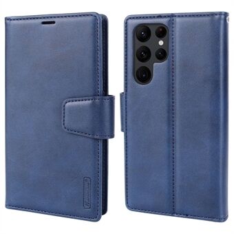 HANMAN Miro2 Series Flip Phone Wallet Cover til Samsung Galaxy S22 Ultra 5G PU Stand Magnetisk aftageligt 2-i-1 smartphonecover