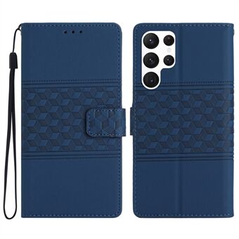 Mobiltelefon taske tegnebog til Samsung Galaxy S22 Ultra 5G, påtrykt mønster Hud-touch Feeling Retro Stand Læder Telefon Cover