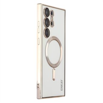 ENKAY HAT Prince Til Samsung Galaxy S22 Ultra 5G Magnetisk TPU-telefoncover Edge kamerabeskyttelsescover kompatibel med Magsafe