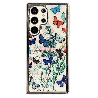 PC+TPU-telefoncover til Samsung Galaxy S22 Ultra 5G Flower Pattern Electroplating Edge IMD Cover