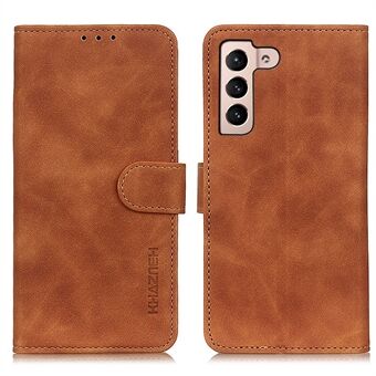 KHAZNEH Retro Texture Fuld beskyttelse Stand tegnebogscover Telefoncover til Samsung Galaxy S22 5G