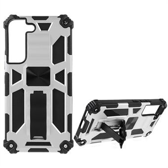 Bilmonteret Kickstand Dual Layer Shock Absorption PC+TPU Armor Protective Phone Case til Samsung Galaxy S22 5G 5G