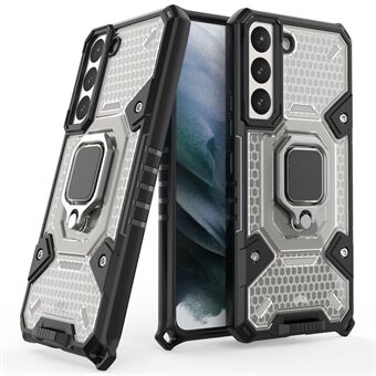 Ring Holder Kickstand Anti-ridse TPU + PC Combo Telefon Case Beskyttende Cover til Samsung Galaxy S22 5G