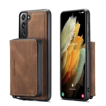 JEEHOOD Kickstand Design Lædercoated TPU telefontaske med aftagelig magnetisk lynlås tegnebog til Samsung Galaxy S22 5G