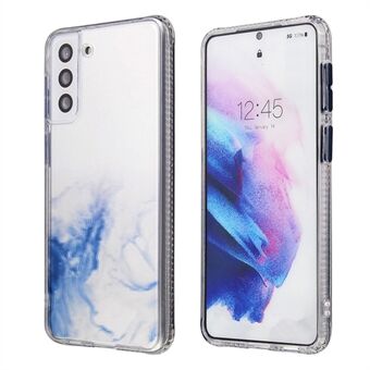 Stilfuldt marmormønster hårdt akryl bagpanel TPU stødsikkert beskyttelsescover til Samsung Galaxy S22 5G