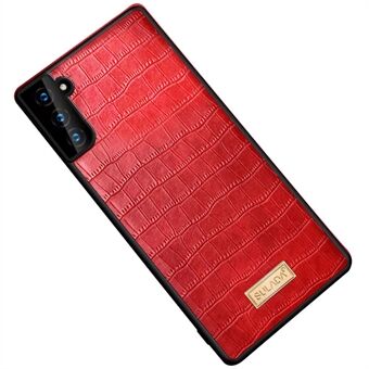 SULADA Crocodile Texture PU-læderbelagt pc + TPU faldsikkert beskyttende telefoncover til Samsung Galaxy S22 5G