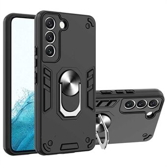 YB PC Series-1 til Samsung Galaxy S22 5G Case Ring Magnetisk Kickstand PC + TPU Dual Layer Shock Absorption Beskyttende telefoncover