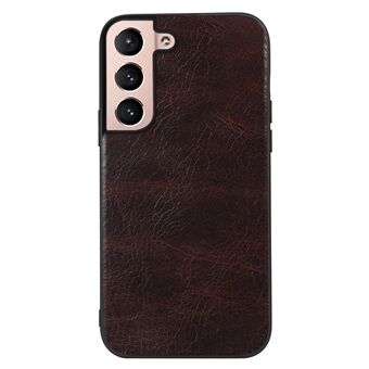 Til Samsung Galaxy S22 5G Moderigtigt mobiltaske taske Crazy Horse Tekstur Ægte læder + Kohud Læder Coating PC + TPU telefoncover