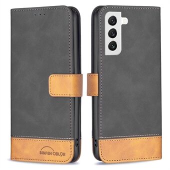 BINFEN COLOR BF lædertaske Series-7 til Samsung Galaxy S22 5G, foldbart Stand Folio Flip Wallet Style 11 PU læderetui