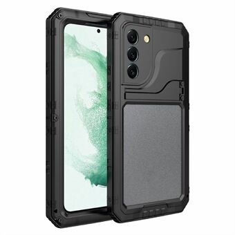 Til Samsung Galaxy S22 5G IP68 2m Vandtæt Metal + Silikone Telefon Case Kickstand Design Full Body Beskyttende Cover med Skærmbeskytter