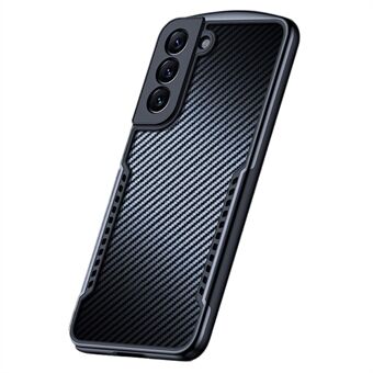 XUNDD til Samsung Galaxy S22 5G kamerabeskyttelse Mat telefoncover Carbon Fiber Texture Akryl + TPU styrker fire hjørner bagcover