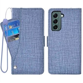 Til Samsung Galaxy S22 5G Jean Cloth Texture Anti-slid telefoncase Roterende kortslot Design Tegnebog Funktion Læderskal med Stand