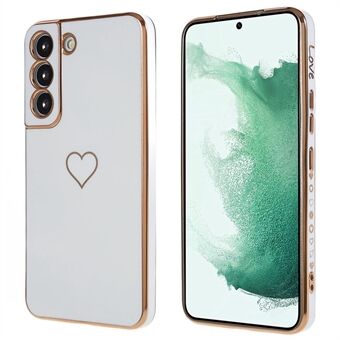 Heart Pattern Phone Case til Samsung Galaxy S22 5G, Anti-ridse 6D galvanisering TPU beskyttende telefoncover