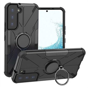 Beskyttelsescover til Samsung Galaxy S22 5G Anti-Fall Telefon Taske Hard PC Blødt TPU telefoncover med Ring Kickstand