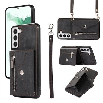 Til Samsung Galaxy S22 5G telefontaske Kickstand RFID-blokeringskorttaske PU-læder+TPU-cover