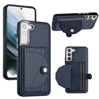 YB Læderbelægning Series-4 til Samsung Galaxy S22 5G telefontaske Kickstand Kortholder Læderbelagt TPU-cover