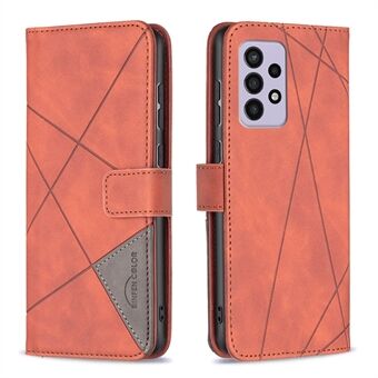 BINFEN COLOR BF05 Pung Smartphone Etui Taske til Samsung Galaxy A33 5G Geometrisk påtrykt Anti-ridse PU læder telefoncover
