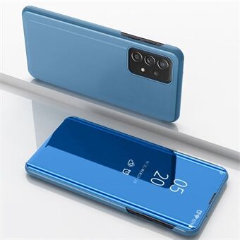 Til Samsung Galaxy A33 5G Spejl Flip Case PU læder elektroplade Stand Smart View Window Business Phone Cover
